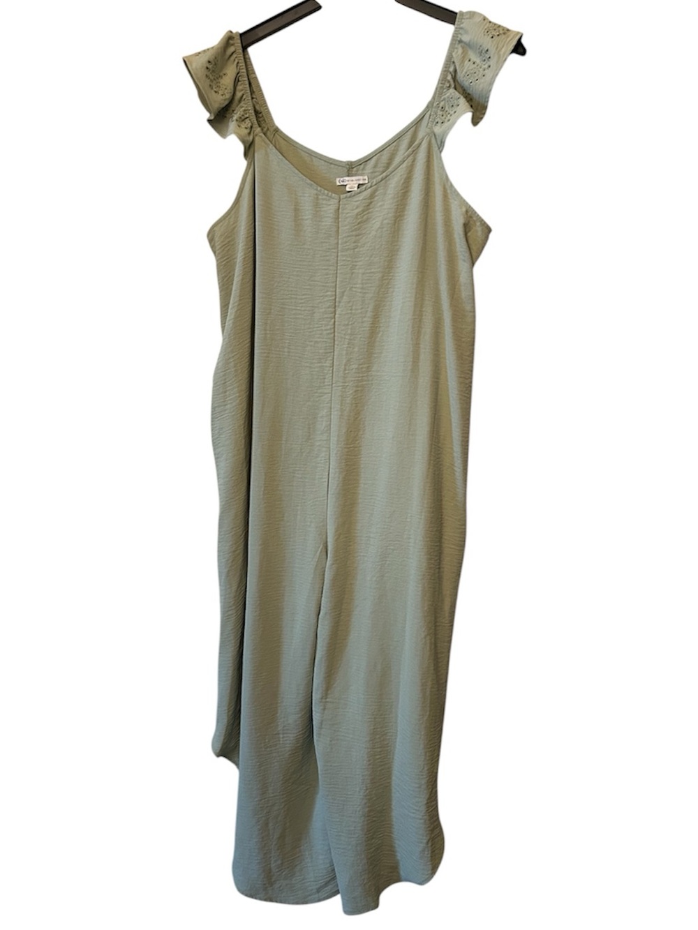 Cato Sage Green Jumpsuit Ruffles Size XL
